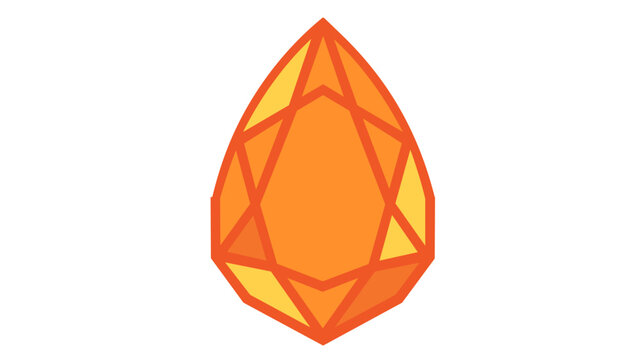Creative colorful line vector icon of a tiger's eye gemstone on a white background. This faceted crystal illustration represents luxury, mineralogy, and jewelry design elements for branding.