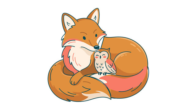 Charming woodland duo depicting a canine and avian bond with flexible paths. Radiant wireframe motif with modifiable gauges and slender borders for simple modification and design.