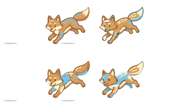 Assorted leaping woodland animal pictograms with modifiable paths. This multi-colored collection offers tailored gauges and slender borders for versatile graphic assets and interface icons.