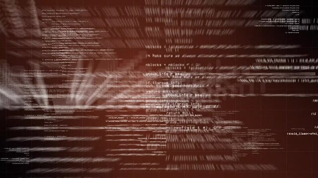Digital Data Stream: A blurred abstract background of glowing code lines, suggesting the rapid flow and complexity of digital information and technology.