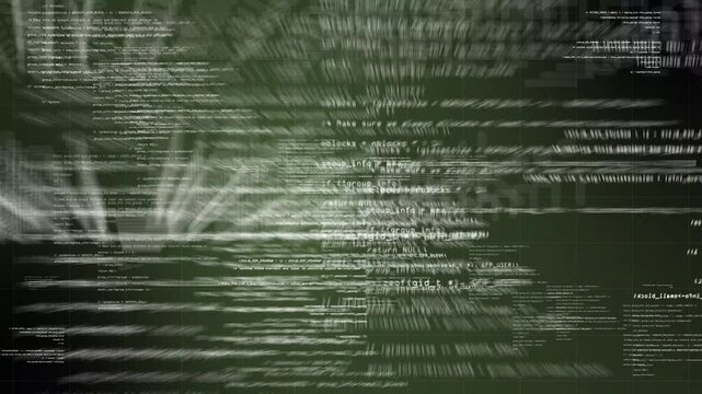 Digital Stream of Code: Abstract representation of flowing computer code with streaks of light creating a dynamic, futuristic effect. Suggests data, programming, and technological advancement.