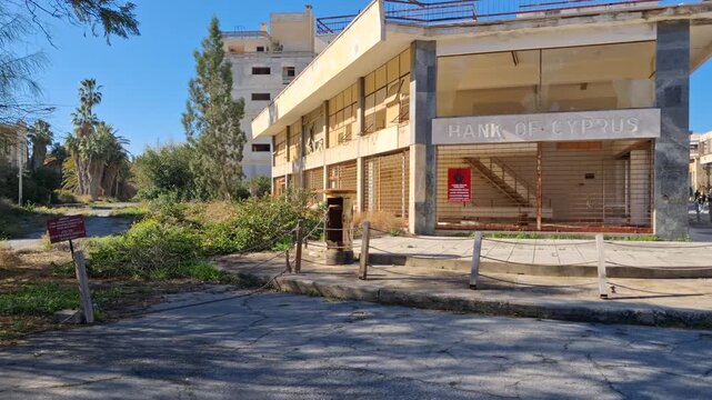 Varosha is a district of Famagusta, Northern Cyprus, that became a ghost town after the Turkish invasion in 1974. During its heyday, between 1970 and 1974, it was a popular tourist resort.