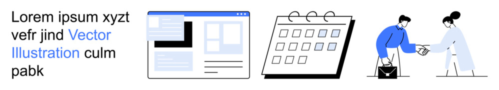Business management, scheduling tools, teamwork, collaboration, workflow organization, corporate planning. A webpage, calendar and people exchanging items are . Business management and scheduling