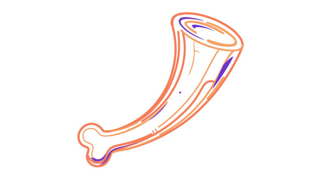 Vibrant colorful line vector icon of a magical horn or cornucopia for alchemy and fantasy. Features editable stroke, adjustable stroke weight, customizable line weight, and thin line design.