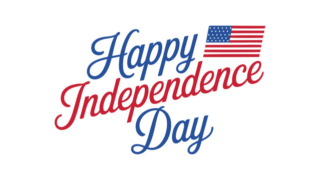 happy independence day patriotic typography design with american flag accent for usa 4th july holiday celebration banner artwork