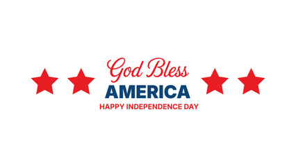 god bless america patriotic independence day typography banner with stars and festive usa 4th july celebration greeting design template © Zavivec