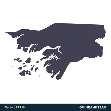 Guinea-Bissau - Africa Countries Map Icon Vector Logo Template Illustration Design. Vector EPS 10.