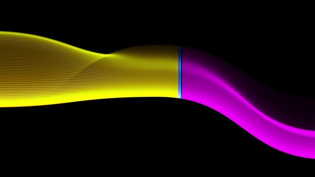 Abstract yellow and magenta neon wave motion background