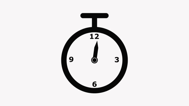 Stopwatch Time Concept Black and White clock timer symbol.
