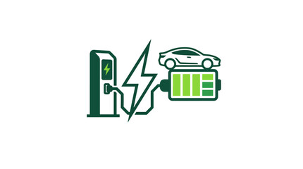 Fototapeta premium Electric Vehicle Charging Station Icon.