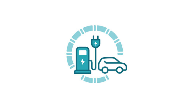 Electric Vehicle Charging Station Icon.