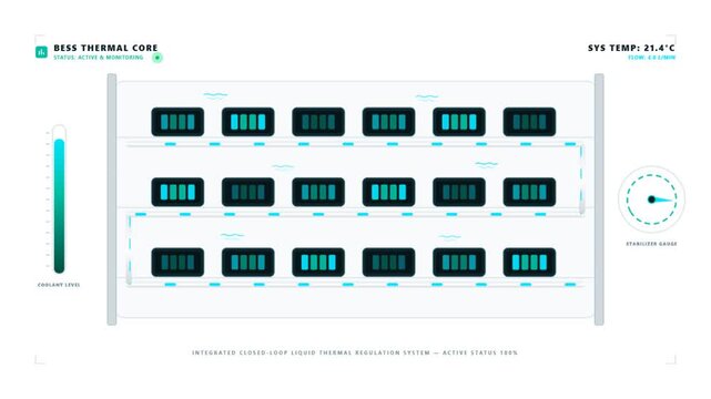 Battery Energy Storage System Thermal Regulation Interface Animation