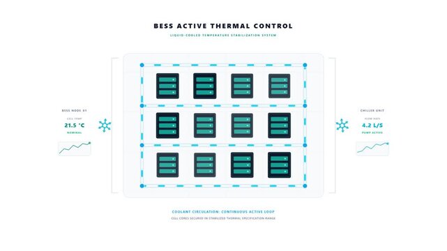 Battery Energy Storage System Thermal Control Interface Dashboard Motion