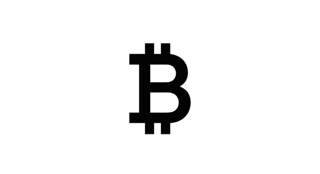 Bitcoin cryptocurrency symbol icon logo.