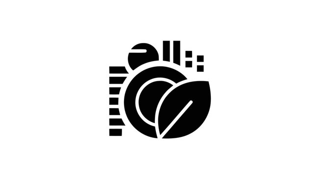 Black and white leaf logo symbol.