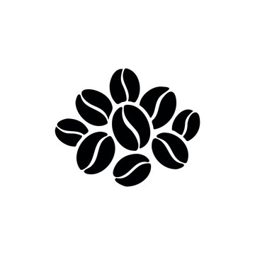 Coffee beans silhouette icon vector illustration.