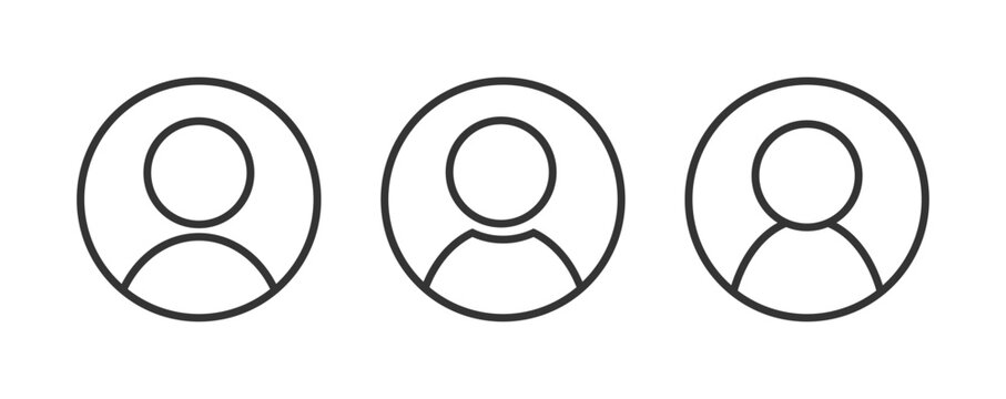 User icon outline profile icon vector. Simple silhouette for web, users, login mobile app, web ui and interface design. Admin avatar for member web.