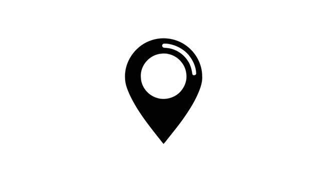 Black Location Pin Icon Symbol.
