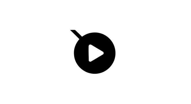 Black play button icon symbol.