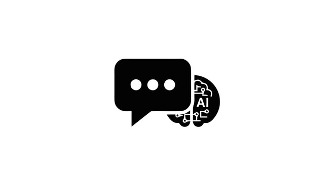 Black speech bubble with dots.