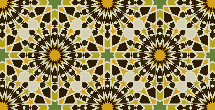  Black and yellow, Islamic, ornament, detailed design &ndash; Moroccan traditional zellige inspiration, Geometric pattern &ndash; Modern Arabesque innovative design