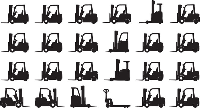 Forklift icons in various positions.