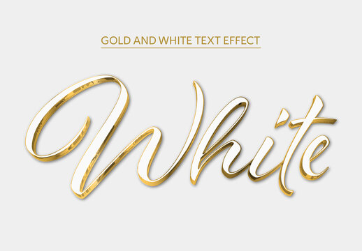 Gold And White Text Effect