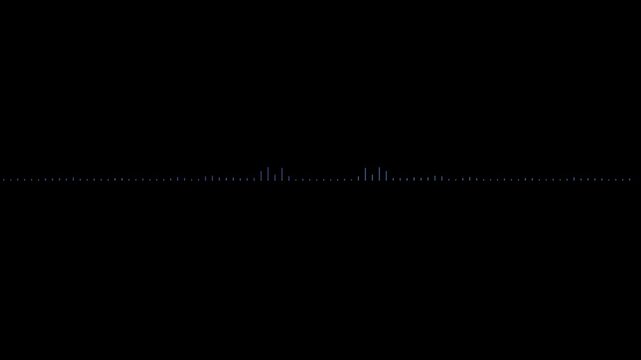 audio frequency waveform animation on transparent background, minimal music sound wave icon animation....