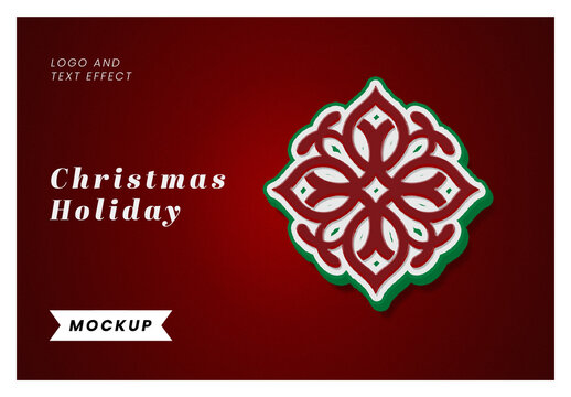 Christmas Holiday Logo And Text Effect Mockup