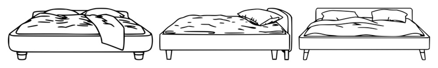 Obraz premium Ceramic bed set with black line art on white background featuring black and white, line art, minimalist with illustration and vector
