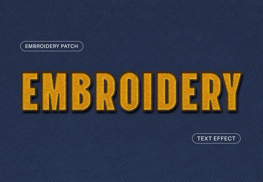 Embroidery Patch Text Effect
