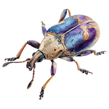 Weevil watercolor vector, hand-painted style, high-quality illustration isolated on white background.