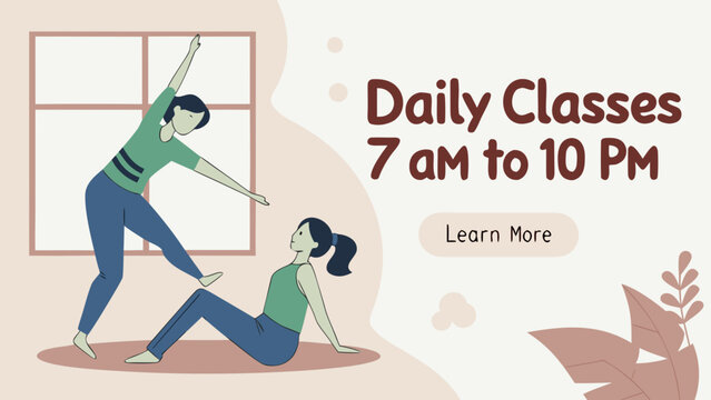 Yoga classes, fitness schedule, exercise routine, daily workout, wellness poster