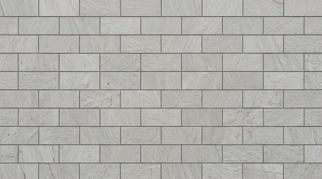 Light gray rectangular stone tile wall with masonry blocks and neutral light texture, architecture tile pattern for modern