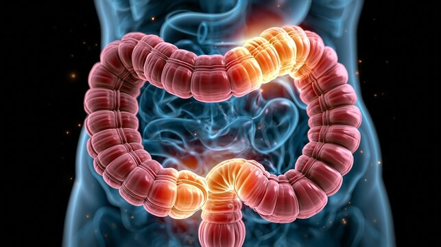 Detailed Human Colon Anatomy Highlighting Inflammation for Gastrointestinal Disease Study in 8K Resolution