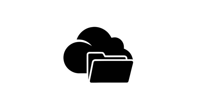 Cloud storage folder icon graphic.