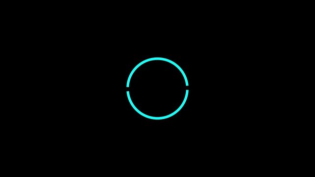 Minimal Circular Loading Animation with Futuristic Progress Ring on Dark Technology Background 4k visuals