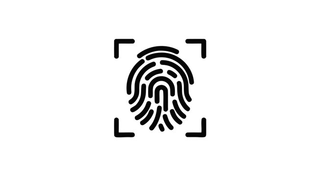 Fingerprint scan identification security symbol.