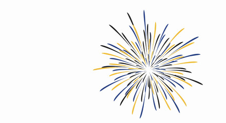 Fototapeta premium Colorful firework explosion in blue, yellow, and black, festive celebration design element, vector illustration. for branding, packaging, banner, poster, website header, and social media design use