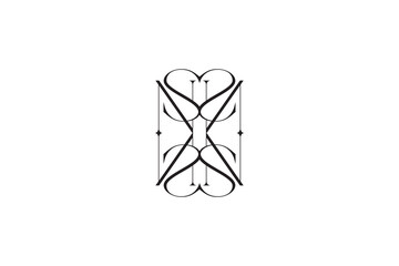 Fototapeta premium Intricate SM Letter Monogram Logo - Antique Style Symmetrical Emblem for Premium Royal Branding