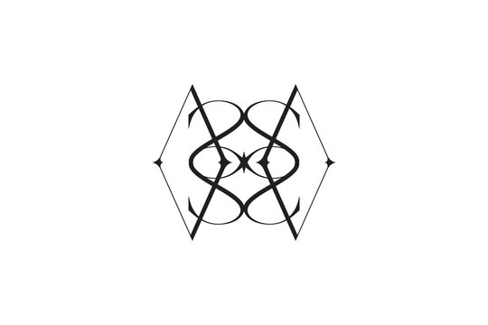 Ornate SV Letter Monogram Logo - Elegant Symmetrical Geometric Emblem for Luxury Brand Identity