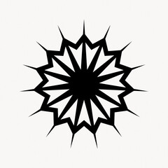 Fototapeta premium Black geometric starburst pattern on a white background.