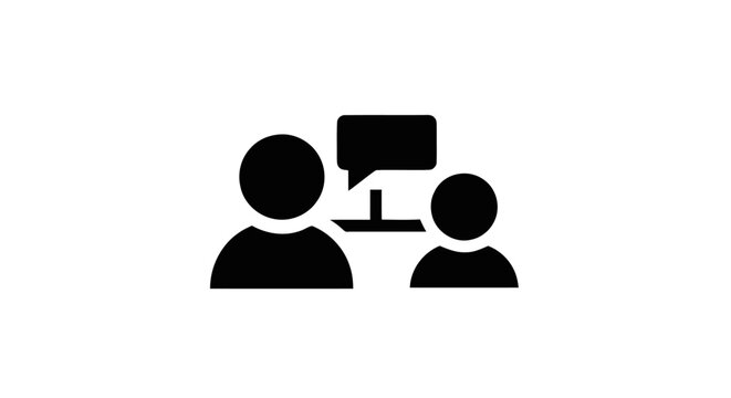 Two People Communicating with Speech Bubble.