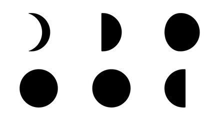 Moon Phases Vector Icons, Celestial Cycle Graphics, Astronomical Illumination Stages, Space Orbit Symbols, Lunar Progression Set © Minhazul