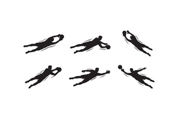 Fototapeta premium Goalkeeper Silhouette Vector Pack for Football Projects