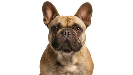 Obraz premium Fawn French Bulldog with large ears, isolated on transparent background