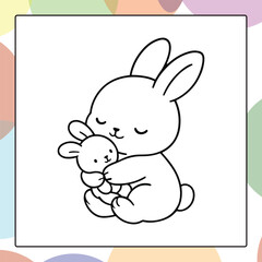 Fototapeta premium Cute Sparkly Unicorn Vector Outline Art