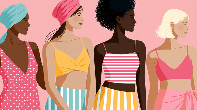 Body positivity and self-love concept, diverse female representation, empowerment and acceptance, inclusive lifestyle photography, with copy space