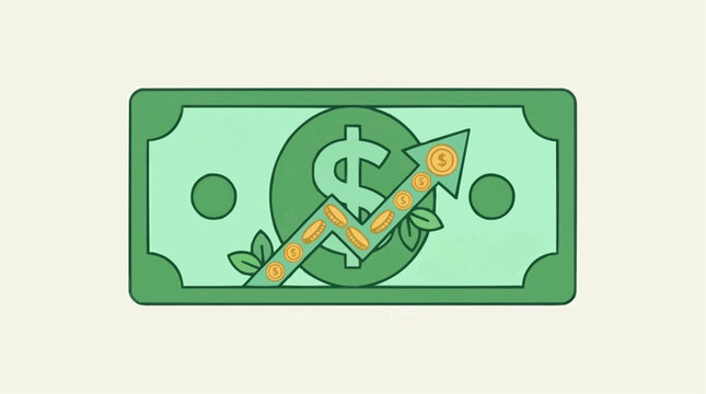 A simple, flat-style green banknote, symbolizing an inflow of money or earnings.