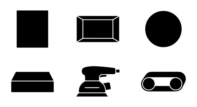 Sanding Tools and Shapes Vector Icons, DIY and Construction Elements